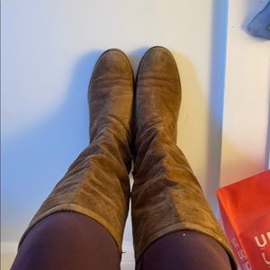 Brown suede boots